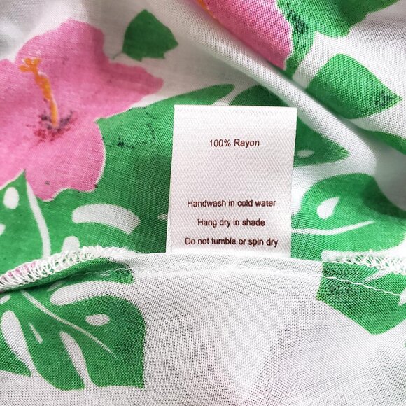 Tiare Hawaii Hollie Maxi Dress OS Tahitian Hibiscus Smocked Slits Vacation Beach - Picture 14 of 15